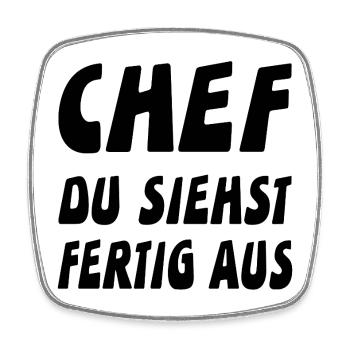 Chef - Viereckiger Kühlschrankmagnet - Weiß - Vorne