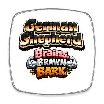 Deutscher Schäferhund: Intelligente Kraft - Viereckiger Kühlschrankmagnet - Weiß - Vorne