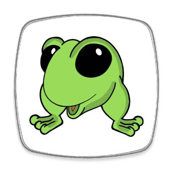 Animé Grenouille Lime : Acclamation - Magnet carré - blanc - Devant