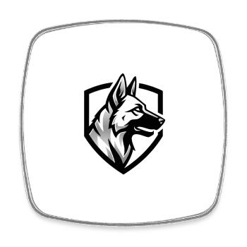 Sécurité des armoiries Shepherd - Magnet carré - blanc - Devant