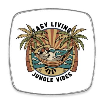 Raton Laveur Hamac Jungle Easy Living - Magnet carré - blanc - Devant