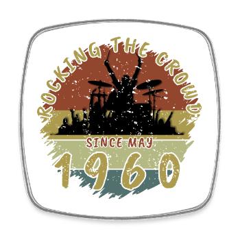 66th Birthday Rocking the crowd DRM 05/1960 - Square fridge magnet - white - Front