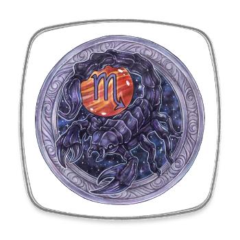 Zodiac Sign Sternzeichen Skorpion Scorpio Geschenk - Viereckiger Kühlschrankmagnet - Weiß - Vorne