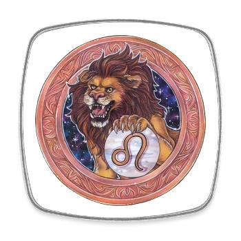 Zodiac Sign Sternzeichen Löwe Leo Geschenk - Viereckiger Kühlschrankmagnet - Weiß - Vorne