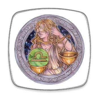 Zodiac Sign Sternzeichen Waage Libra Geschenk - Viereckiger Kühlschrankmagnet - Weiß - Vorne