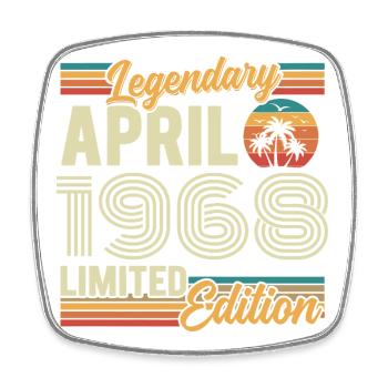 Avril 1968 Cadeau 58e Anniversaire - April 1968 - Magnet carré - blanc - Devant