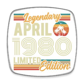Avril 1980 Cadeau 46e Anniversaire - April 1980 - Magnet carré - blanc - Devant