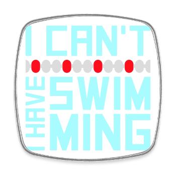 I Can't I Have Swimming Lustig Schwimmer Ausrede - Viereckiger Kühlschrankmagnet - Weiß - Vorne