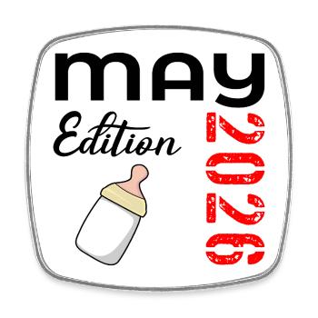 Naissance du bébé en mai 2026 - Magnet carré - blanc - Devant