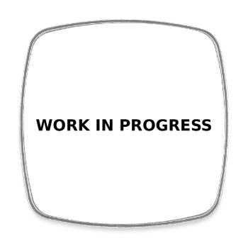 Work in Progress - Viereckiger Kühlschrankmagnet - Weiß - Vorne