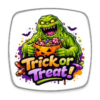Monstre de Slime Halloween Halloween - Magnet carré - blanc - Devant