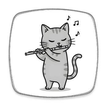 Musikalische Katze schenkt Musik Katzen - Viereckiger Kühlschrankmagnet - Weiß - Vorne