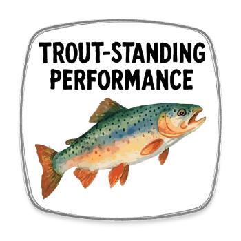 Forelle Aquarell: Trout-standing Performance - Viereckiger Kühlschrankmagnet - Weiß - Vorne