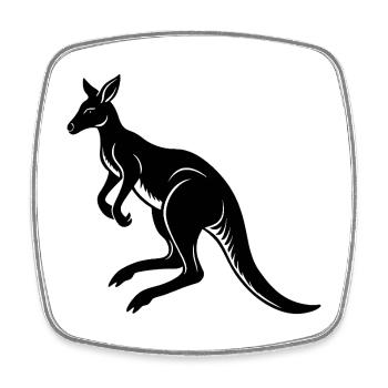Kangaroo Jumping - Square fridge magnet - white - Front