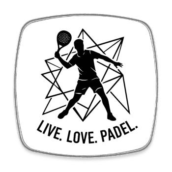 Vie Amour Padel Sport Mode de vie Mode de vie - Magnet carré - blanc - Devant