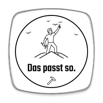 Dachdecker das passt so Stolz - Viereckiger Kühlschrankmagnet - Weiß - Vorne