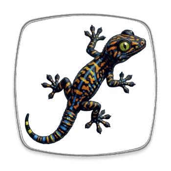Escalade de gecko - Magnet carré - blanc - Devant
