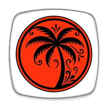 Palm tree icon beach - Square fridge magnet - white - Front