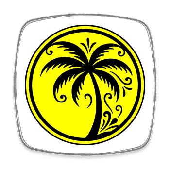 Palm tree icon beach - Square fridge magnet - white - Front