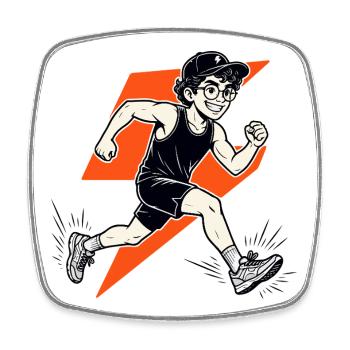 Cool running shirt Blitz Runner motif for athletes - Square fridge magnet - white - Front