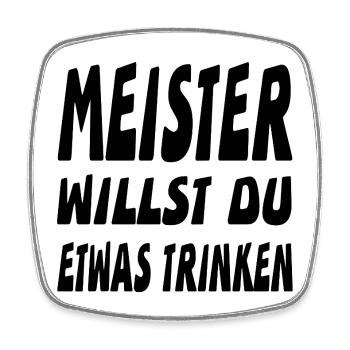Meister - Viereckiger Kühlschrankmagnet - Weiß - Vorne