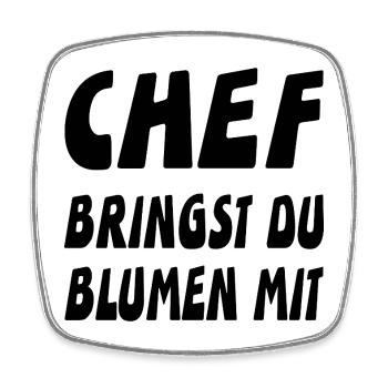 Chef - Viereckiger Kühlschrankmagnet - Weiß - Vorne