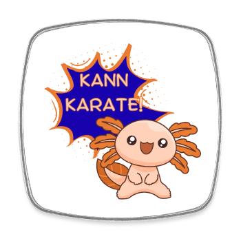 Kann Karate! Axolotl – Lustiges Kawaii T-Shirt - Viereckiger Kühlschrankmagnet - Weiß - Vorne