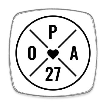 Grandpa 2027 Baby Announcement Grandchild Grandson Grandpa 27 - Square fridge magnet - white - Front