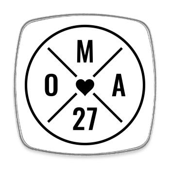 Oma 2027 Baby Ankündigung Enkelkind Enkel Oma 27  - Viereckiger Kühlschrankmagnet - Weiß - Vorne