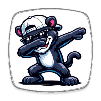 Dabbing Panther - Square fridge magnet - white - Front