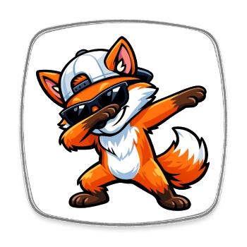 Dabbing Fox - Viereckiger Kühlschrankmagnet - Weiß - Vorne