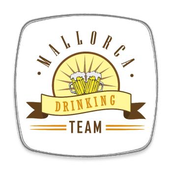 Biertrinker Team Logo Motiv - Viereckiger Kühlschrankmagnet - Weiß - Vorne