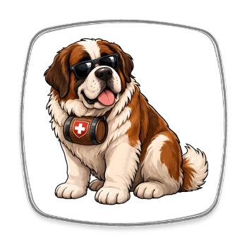 Saint Bernard - Square fridge magnet - white - Front