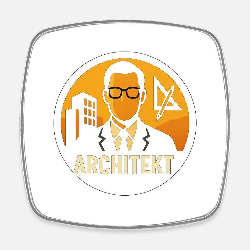 Plan d’icône d’architecte - Magnet carré - blanc