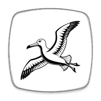 Neuseeländischer Albatros - Viereckiger Kühlschrankmagnet - Weiß - Vorne