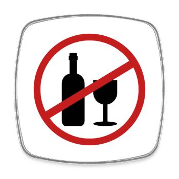Kein Alkohol - Viereckiger Kühlschrankmagnet - Weiß - Vorne