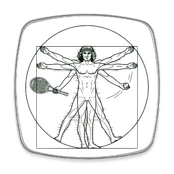 Tennis Art, funny Tennis Shirt, Hoodie, Bag, Mug - Square fridge magnet - white - Front