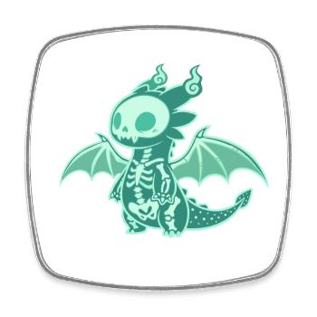 Dragon Ghost Vector - Square fridge magnet - white - Front