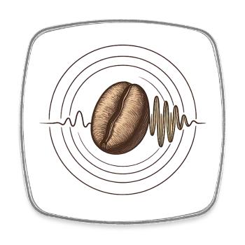 Coffee Core Sound Wave - Square fridge magnet - white - Front