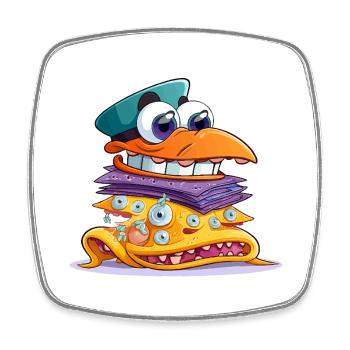 Sandwich MonsterStack coloré - Magnet carré - blanc - Devant