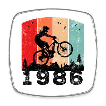 Vintage 1986 - Viereckiger Kühlschrankmagnet - Weiß - Vorne