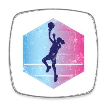 Fille de basket vintage - Magnet carré - blanc - Devant