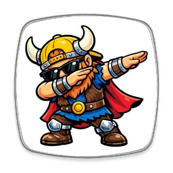 Dabbing Viking - Square fridge magnet - white - Front