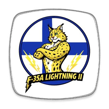 Lynx finlandais Ligthning2 - Magnet carré - blanc - Devant