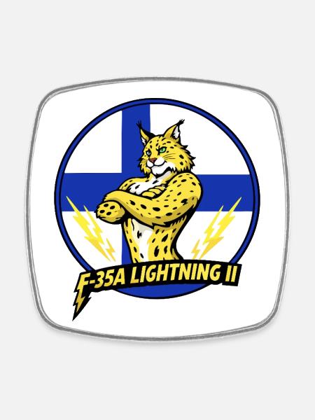 Lynx finlandais Ligthning2 - Magnet carré - blanc