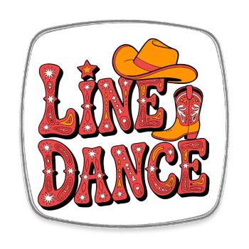 Line Dance Western Flair - Square fridge magnet - white - Front