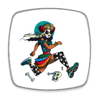 Dia Muertos Runner - Viereckiger Kühlschrankmagnet - Weiß - Vorne