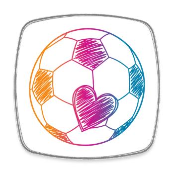 Fußball Ball Aquarell - Viereckiger Kühlschrankmagnet - Weiß - Vorne