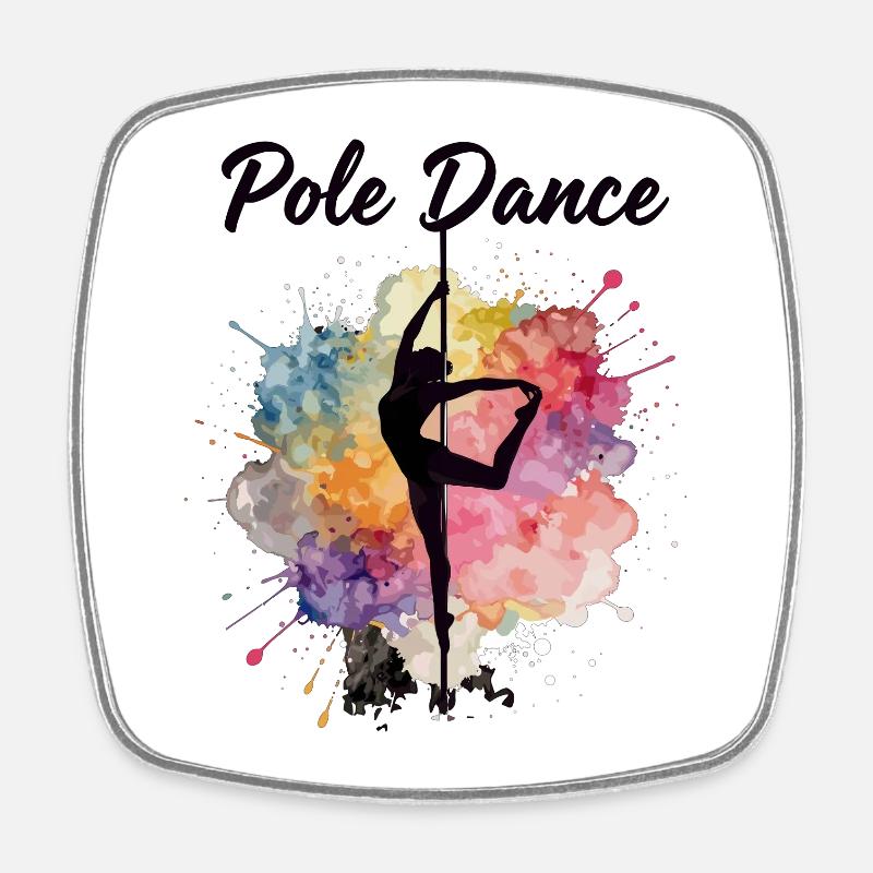Pole Dance Silhouette – Aquarell Kunst Design - Viereckiger Kühlschrankmagnet - Weiß