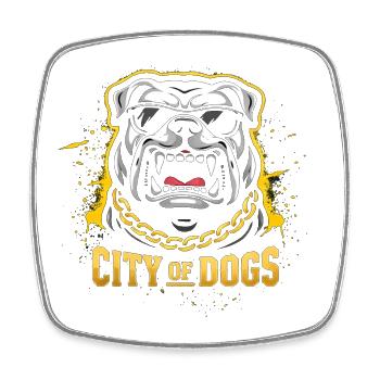 City Of Dogs - Viereckiger Kühlschrankmagnet - Weiß - Vorne